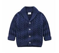 Toddler Baby Girls Boys Cardigan Sweater Knit Solid Button Up Long Sleeve Cardigans Infant Newborn Fall Winter Outwear Kids Casual Sweaters Children Tops Clothes (Blue, 0-6 Months) w1803