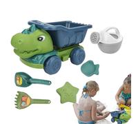 Toddler Beach Toys - Dinosaur Sand Set, Kit de Jeu en Plein air | Moules de Sable de Forme d'animaux, Collection de Jouets de Camion-Benne, équipement de Jeu de Texture Douce pour garçons fill