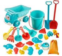 Toddler Beach Toys, Toys Beach, Beach Toy 29 Piece | Sac de rangement, seau portable, râteau, canette, tamis, pelle pour voyager en plein air, jouets pour