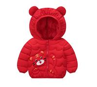 Toddler Bébé Garçons Filles Hiver Doudounes Mignon Oreilles d'ours Manteaux avec Capuche Cartoon Veste Légère Outwear Rouge, rouge, 2-3 ans