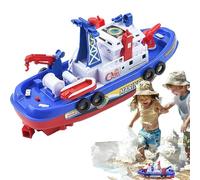 Toddler Boat Bath Toy - Fire Rescue Boat Toy | Splash Spray À Eau, Lumières LED Et Effets Sonores, Jouet Flottant Excitant pour Les - Parfait pour La Piscine Extérieure, La Plage Et La Baignoi