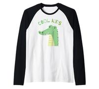 Toddler Boy Funny Animal Lover, Kids, Crocodile Alligator Manche Raglan