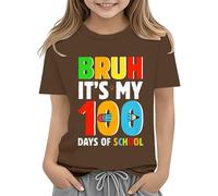 Toddler Boy Girl Summer Clothes First Day of School Shirt In My Pre School Shirt Toddler Kindergarten Shirts Wende Pailletten Shirt Mädchen 128 (Coffee, 2-3 Years)