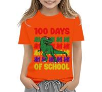 Toddler Boy Girl Vêtements d'été Premier jour de l'école Chemise dans mon préécole Chemise pour tout-petits Chemises de maternelle Chemisier cool pour fille, Orange, 6-7 ans
