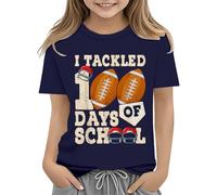 Toddler Boy Girl Vêtements d'été Premier jour de l'école Chemise dans mon préécole Chemise pour tout-petits Chemises de maternelle Haut 2, bleu foncé, 8-9 ans