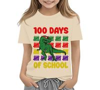 Toddler Boy Girl Vêtements d'été Premier jour de l'école Chemise dans mon préécole Chemise pour tout-petits Chemises de maternelle Chemisier cool pour fille, beige, 6-7 ans