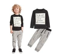 Toddler Boys Girls 2-Piece Fall Winter Outfits Long Sleeve Sweatshirt & Jogger Pants Set Warm Fleece Playwear Casual Clothes (A, 3 Years) o58o