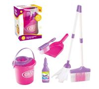 Toddler Broom and Cleaning Set, Housekeeping Pretend Tools, 8.66x6.42x5.94 inches Realistic Toy Kit, Safe Sturdy Design for Girls & Boys Ages 3+, Fun Household Cleaning Play