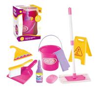 Toddler Broom and Cleaning Set, Housekeeping Pretend Tools, 8.66x6.42x5.94 inches Realistic Toy Kit, Safe Sturdy Design for Girls & Boys Ages 3+, Fun Household Cleaning Play