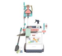 Toddler Cleaning Toys, Kids Broom and Mop Set, 15 Piece Pretend Play Kit, 13.19x12.2x27.95 inches Realistic Mini Tools, Small Kid Ages 1 3 to Birthday, Christmas, Family Fun