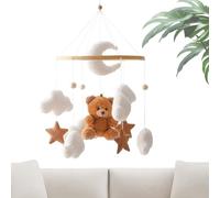 Toddler Crib Mobile - Cloud Star Hanging Decor, Smooth Rotating Soothing Toy, Lightweight Durable Construction, Gentle Color Tones | Aesthetic Ornament for Baby Nursery Preschool Kids Boys Girls Room