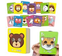 Toddler Flash Cards, Animal Letter Educational Cards, 8.66x7.09 inches, Colorful Learning Game, Double-Sided Durable Design for Preschool, Kindergarten, Travel, Car Trips, Classroom Gift
