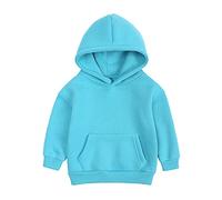 Toddler Garçons Filles Pull Polaire Sweat Enfants Solide Plus Bébés À Capuche Couleur Top Coat Filles Tops (Sky Blue, 6-7 Years)