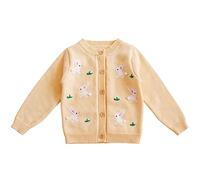 Toddler Girls Boys Easter Outfit Baby Cardigan Sweater Knit Rabbit Bunny Button Up Long Warm Autumn Winter Clothes Baby Sweater Top Knitwear Outfits Clothes (Yellow, 5-6 Years) a1346