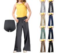 Toddler Girls Wide Leg Baggy Joggers Kids Drawstring Elastic High Waist Flared School Trousers Baby Girls Oversized Casual Sweatpants Trendy Loose Fit Sweat Pants Athletic Joggers