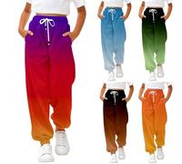 Toddler Girls Wide Leg Joggers, Drawstring Tracksuit Bottoms Fashion Teenager Elasticated Waist Jogging Pants Kids Relaxed Athletic Sweatpants Outdoor Sports Casual Trousers