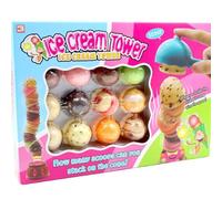 Toddler Ice Cream Stacking Toy - Colorful Wood Dessert Tower Tower, Multi-Chice Cone Stacking Set | Activité de développement de la motricité pédagogique, Président de jeu cognitif, puzzle d'apprentis