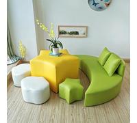 Toddler Irregular Sofa Stool & Table Set, Kids Star Moon , Cute Design Soft Play Furniture for Kindergarten(Purple)