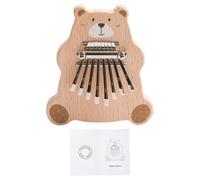 Toddler Musical Instruments, Bear Shape Thumb, 3.54x3.94x0.59 inches, Handheld Educational Music Toy, Multifunctional Finger Piano for Early Learning and Family Fun, Wooden Color