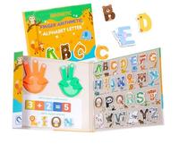 Toddler Number Learning Toys, Educational Counting Blocks Set, 10.24x9.57x0.79 inches, Colorful Design, Inspired Activity, Matching Cards and Letter Pieces Game for Preschool Classroom Gift