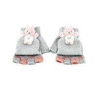Toddler Plance De Lapin Glants Demi-Doigts avec des Top Hiver Chauds Stretchy Tricot Élastique Mittens en Peluche Lapin Stretchy