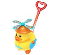Toddler Push Walker - Baby Walking Toy, apprentissage Balance Aid | Petit jouet de poussée de canard jaune avec des sons de charlatage, entraîneur de marche d'action du secteur, activité de développem
