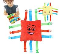 Toddler Sensory Backle Oreiller - Jouet de boucle en peluche pour l'apprentissage précoce, développement moteur fin, aide à l'enseignement des couleurs, jouet d'oreiller sensoriel *, jouet de voyage é