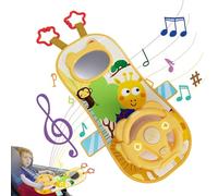 Toddler Steering Wheel Toy | Car Center Seat Toy,Portable Back Seat Travel Companion, Kids Electric Early Education Simulation Toy for Children