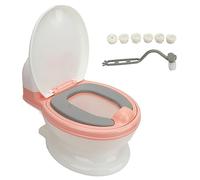 Toddler Transition Potty Trainer High Simulation Detinable Détachable Easy Clean Soft Pu Cushion Potty Training Training for Boys and Girls Kids Potty Training (Blanc rose)