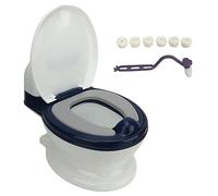 Toddler Transition Potty Trainer High Simulation Detinable Détachable Easy Clean Soft Pu Cushion Potty Training Training for Boys and Girls Kids Potty Training (Bleu et blanc)