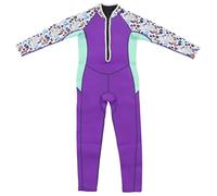 Toddler wets combinaison de 2,5 mm à manches longues en néoprène, maillot de bain thermique, fermeture éclair arrière avec design de prise de prise empêché, maillot de bain à 4 (Size 6) (Size 8)
