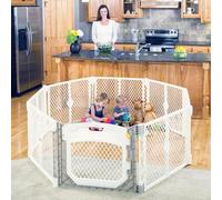 North States Superyard Ultimate Cour de jeu pour bébé à 8 panneaux pour intérieur/extérieur Enclos autonome 34,4 m² Ivoire