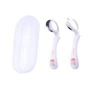 Toddmomy 1 ensemble Couverts Acier Inoxydable pour Garçon Fille Kit de Cuillère et Fourchette avec Boîte de Rangement Design Cartoon Ustensiles pour Garçon Fille à de Mois