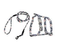 Toddmomy 1 Ensemble Harnais pour Chien avec Laisse de Traction Fleur Pratique pour Promenade Confortable et Respirant Profond Bleu