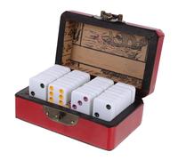Toddmomy 1 Ensemble Jeu de Domino Traditionnel Bois Boîte de Rangement Set de Voyage Compact pour Activités Plein Air et Loisirs Famille
