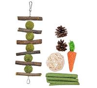 Toddmomy 1 Ensemble Jouets à Mâcher pour Petits Animaux Jouets à Ronger pour Hamsters et Cobayes Accessoires de Dentition Confortables et Ludiques