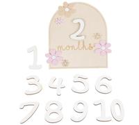 Toddmomy 1 Ensemble Plaque Commémorative En Bois Signe D'annonce De Bébé Depuis Jalon Des Mois De Bébé Nursery Âge Accueillir Petite Fille Mois Bébé Jalon Nombres Marqueurs Coloré