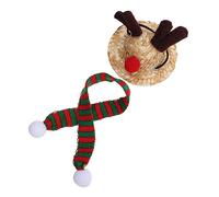 Toddmomy 1 Jeu Chapeau de lézard Foulard Noel écharpe Noel Foulard de Noel Bonnet de Noel Animaux de Noel Ewok Fourniture de Reptiles Accessoire de Costume de lézard pour noël Paille Green