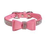Toddmomy 1 Jeu Collier De Diamants pour Animaux De Compagnie Grand Collier pour Chien Collier pour Chiot Colliers pour Chiots Petit Collier De Chiot Grand Bandana Microfibre Rose