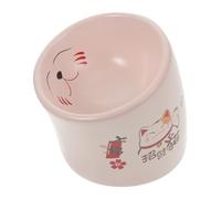 Toddmomy 1 Pc Bol de Chat Distributeur de Chat Joli Bol pour Chien répandre écuelle d'alimentation pour Animaux de Compagnie Chargeur pour l'Animal de Compagnie céramique Rose