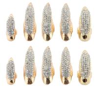 Toddmomy 10 Pièces Bagues Griffe Ongle Homme Punk Alliage avec Strass Vintage Bijoux Résistants et Élégants pour Costume Accessoires Nail Art Griffes Robustes