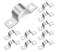 Toddmomy 10 pièces Lot de Colliers Serrage Métalliques Acier Inoxydable Supports de Fixation Forme de U pour Tubes Équerres Robustes pour Maintien Tuyaux et Câbles Usage Polyvalent