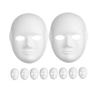 Toddmomy 10 pièces Lot de Masques Blancs Papier à Peindre pour Femmes Masques Complets Légers Pâte de Papier Respirante pour DIY Carnaval Halloween et Fêtes Costumées