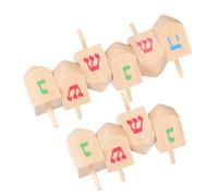 Toddmomy 10 pièces Toupies Bois Naturel pour Garçon Fille Éducatif Bois pour Fêtes et Stimulation Coordination Main Œil et Imagination
