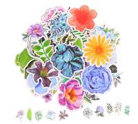 Toddmomy 100 pièces Autocollants Scrapbooking Floraux Stickers Plantes Décoratifs Papier Résistants pour DIY Carnets Cartes Cadeaux et Journaux