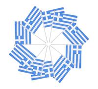 Toddmomy 100pièces Drapeau Grec à Main Sur Bâtonnet Décorations De Fête Pour Événements Sportifs Et Célébrations Nationales