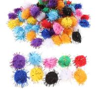 Toddmomy 100pièces Pompons Fluffy Multicolores pour DIY Bricolage Et Décorations Assortiment De Couleurs pour Projets Art Et Jouets pour