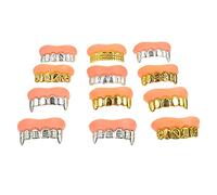 Toddmomy 12 Pcs Accessoires de Costume dHalloween, Dents de Zombie Simulées, Dents Trompeuses, Couleurs Assorties, 5.5 x 2.5 x 1 cm, Plaquage PVC