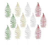 Toddmomy 12 Pcs Artificielle De No?l Paillettes Feuilles Pics De No?l Pics Floraux Bricolage Bouquet s De Tige pour ?l Arbre Guirlande Décoration Couleur Mixte