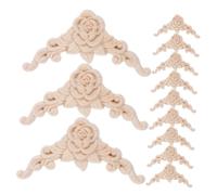 Toddmomy 12 Pièces Appliques Massif Sculpté Non Peint Décorations Angle Naturel pour Meubles Coins Décoratifs DIY Faciles à Installer pour Armoire Lit Placard